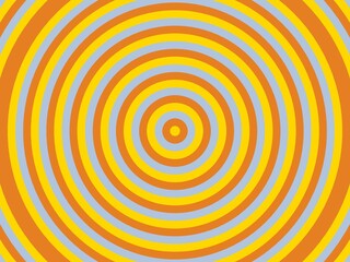 Abstract background featuring concentric circles in shades of orange, yellow, and light blue, creating a hypnotic and visually engaging design.