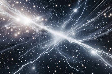 Vibrant Silver Cosmic Theme Featuring Electric Energy and Particle Motion Effects