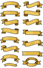 Elegant Vector Decorative Banner and Ribbon Set: Customizable Ornamental Design with Vintage Style Borders and Graphic Elements