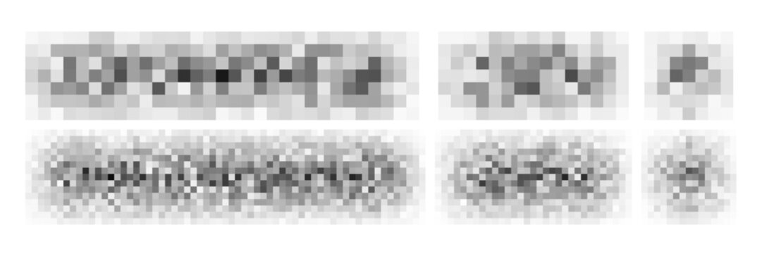 Pixel blur censor square mosaic. Censorship png effect, unknown face sensitive content. Vector people bg, image censure bar. Blurry naked body pattern, private transparent box. Explicit secret shape