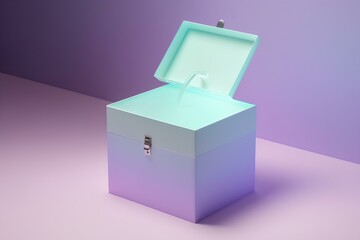 open box with pink ribbon