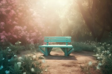 bench in the fog
