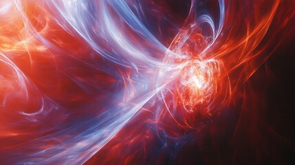Abstract swirling colors of red and blue