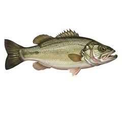 Obraz premium Fresh Whole Seabass Fish Illustration