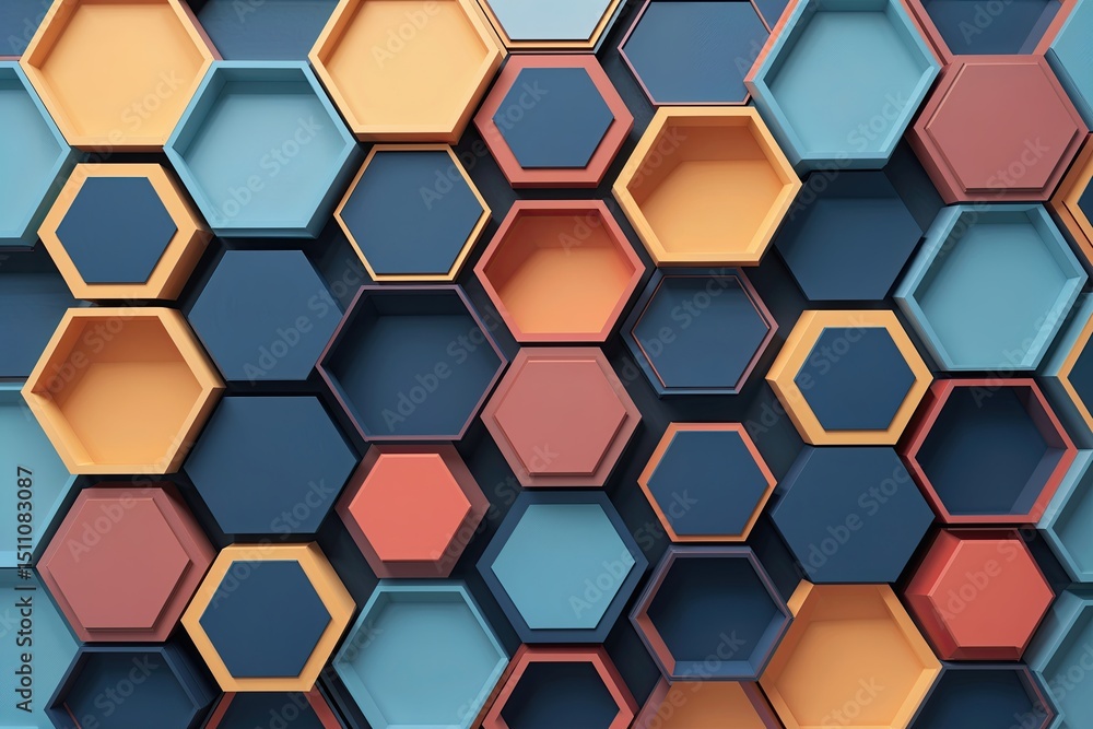 Aufkleber geometric hexagons pattern in a modern abstract background for medical and technology design