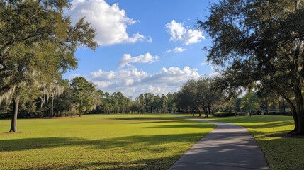 Obraz premium Sunny path through a park