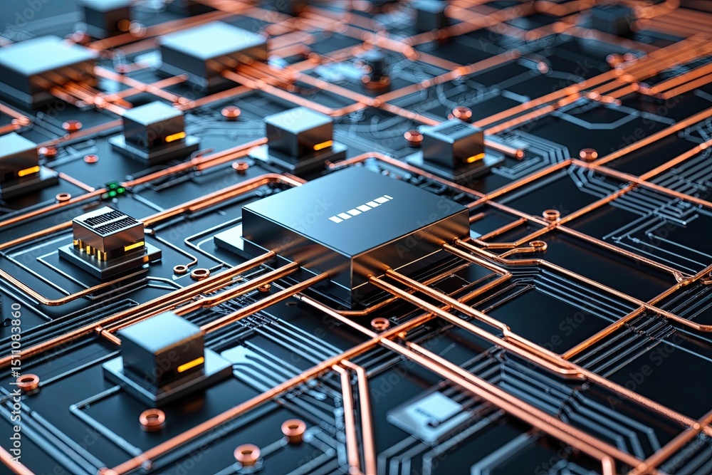 Aufkleber advanced electronic grid design visualizing modern circuit connectivity