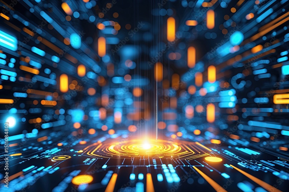 Poster digital technology background concept in cyber networks and virtual connectivity