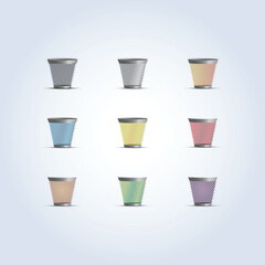 Pencil holder office desk, a stationary box holder in red and green colors, and an abstract background