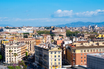 Obraz premium A panoramic view of the city of Rome, Italy.