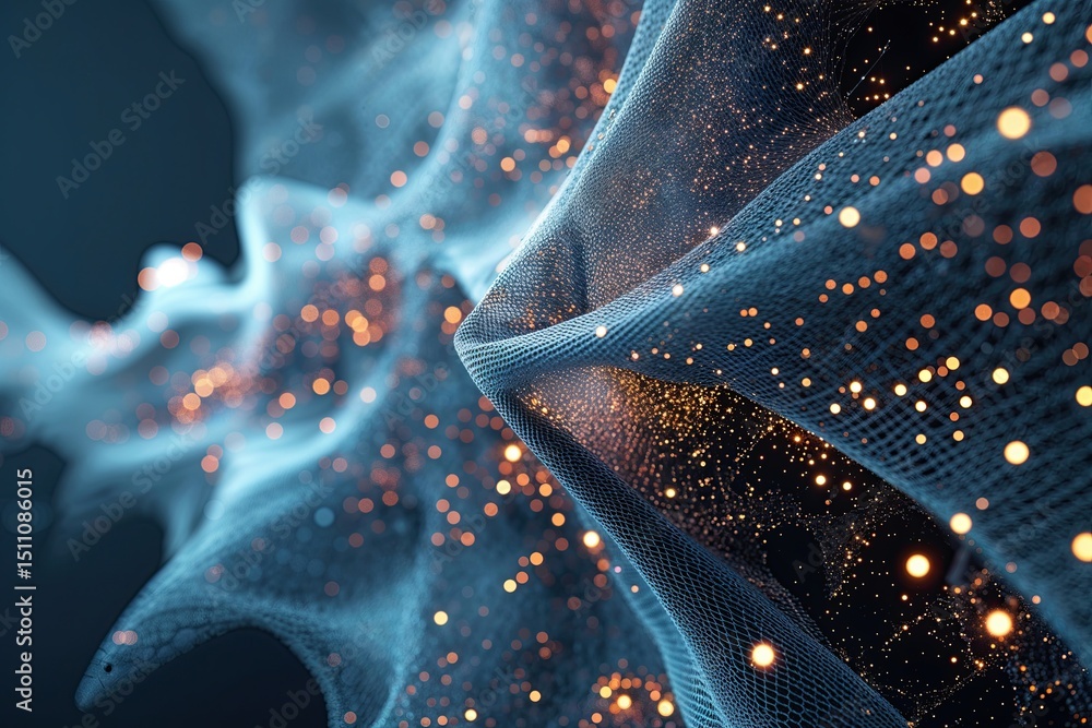 Aufkleber innovative technology background featuring abstract mesh particles and dynamic textures