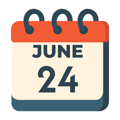 24 june calendar vector on white background
Vector calendar with date