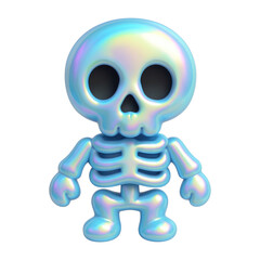 PNG Holographic skeleton toy figure