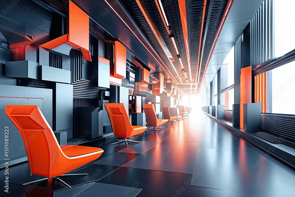 Poster cutting edge abstract design showcasing technology and modern graphics