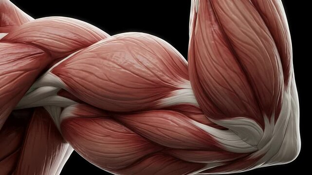 Human Anatomy:Detailed Biceps and Triceps Muscle Structure