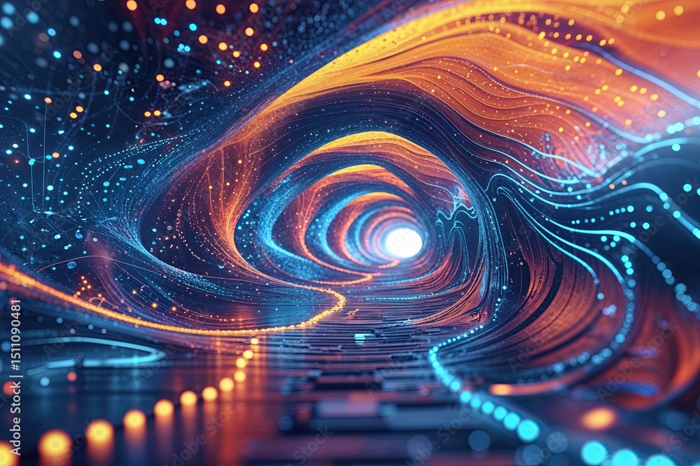 Poster vibrant abstract wave technology background for enhanced connectivity and data visualization