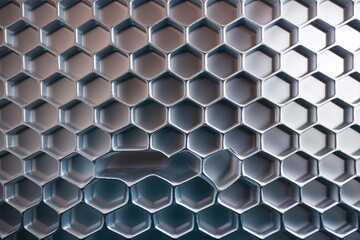 Metallic Silver Honeycomb Aluminum Background with Illuminated Design