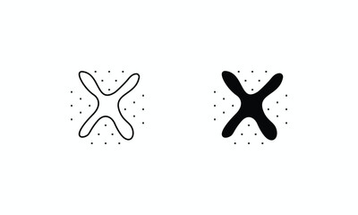 Chromosome icons set Line and Glyph black vector icon stock illustration