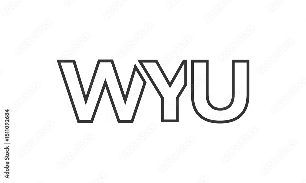 Poster wyu logo design template with strong and modern bold text. initial based vector logotype featuring s