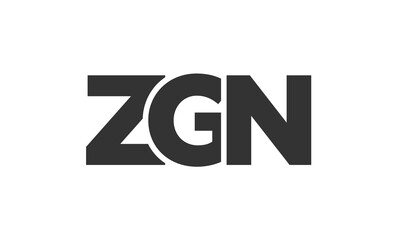ZGN logo design template with strong and modern bold text. Initial based vector logotype featuring simple and minimal typography. Trendy company identity.