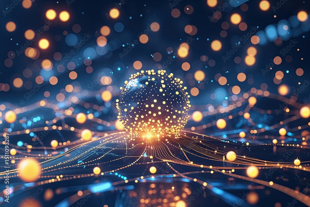 Poster dynamic information domain with luminous particles and digital communication frameworks