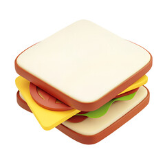 3d illustration icon of sandwich food for UI UX web mobile app social media ads