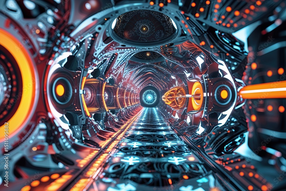Poster futuristic technology background featuring fractal patterns and contemporary design elements