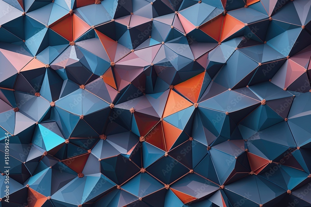 Aufkleber artful abstract polygonal network backdrop with geometric design