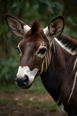 Naklejka premium Okapi Head and Neck Detail