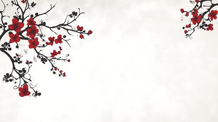 Delicate cherry blossoms on textured background