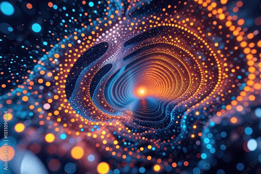 Aufkleber avant-garde digital particle cascade background - innovative tech fractal banner