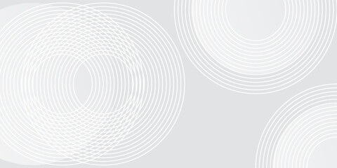 Simple art nice abstract white glowing geometric lines on gray background. Modern shiny blue circle simple art design