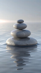 Zen Stones & Mist – Minimal Calm Nature Scene