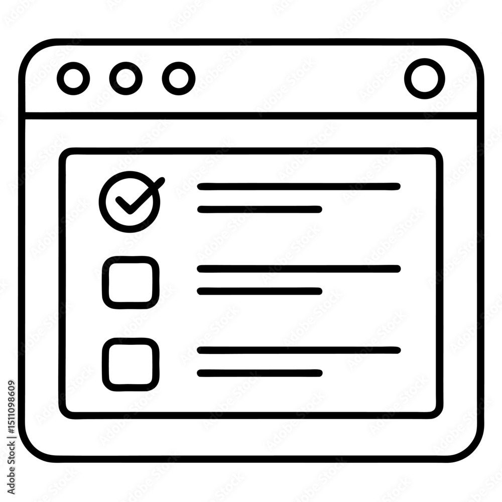 Aufkleber online checklist form webpage interface design element