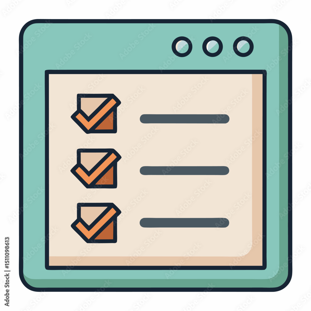 Aufkleber online checklist app interface design completed tasks