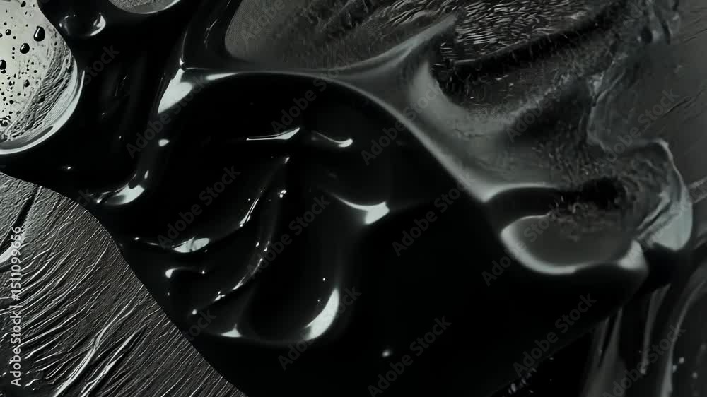 Aufkleber dynamic black paint splash abstract motion with fluid texture modern art in studio setting black and