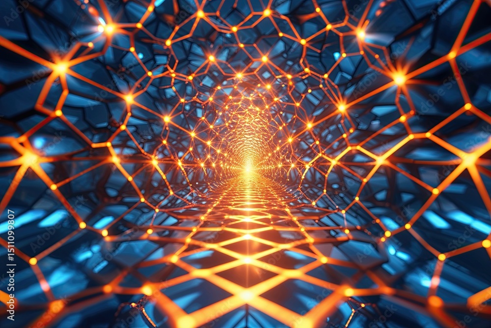Aufkleber vibrant hexagonal mesh design featuring stunning light effects and geometric patterns