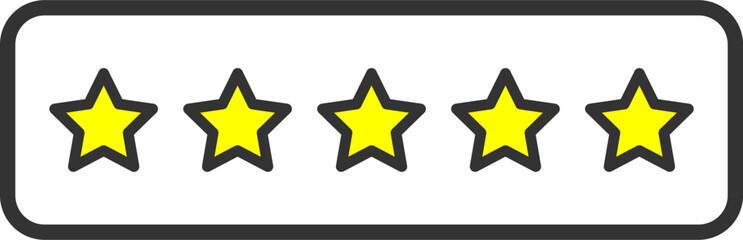 Outlined Five-Star Rating Icon
