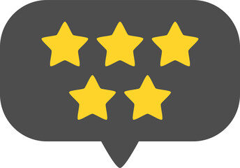 Dark Balloon Icon Featuring Five-Star Rating