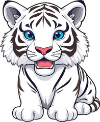 Fototapeta premium create cartoon a illustrator vector white tiger