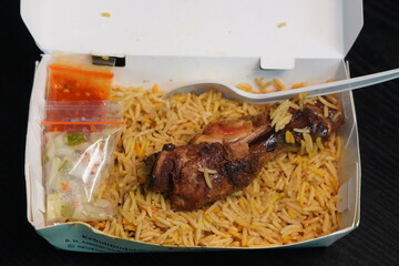 Aromatic Chicken Biryani in a Disposable Box
