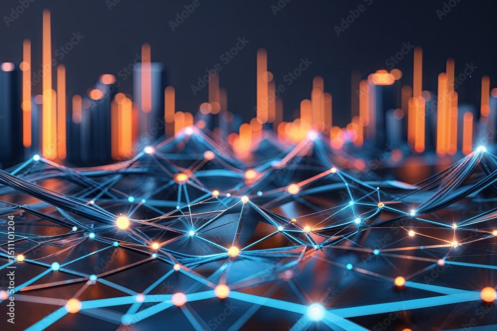 Poster modern abstract networking design template with fluid motion and advanced technology