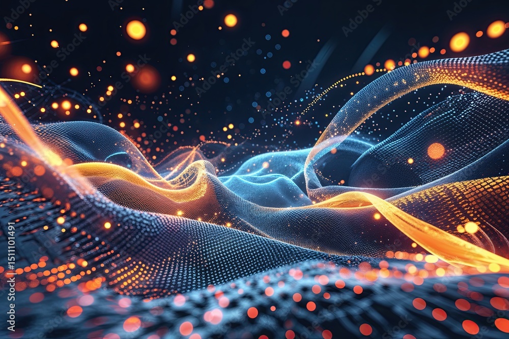 Aufkleber advanced digital design featuring fluid particles and mesh textures