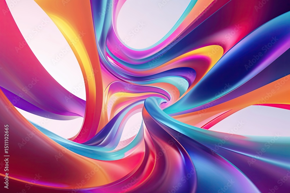 Poster dynamic surreal abstract animation with vibrant colors and fluid curvature