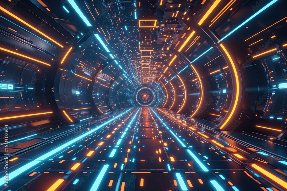 Aufkleber immersive abstract technology particle background design