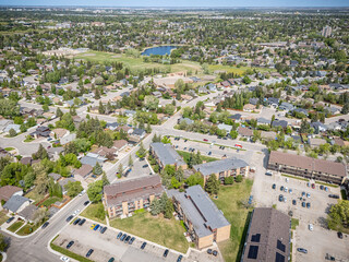 View of a residential neighborhood with a mix of houses