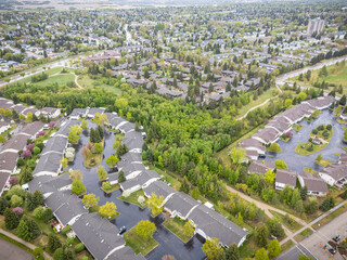 View of a residential area with houses and trees