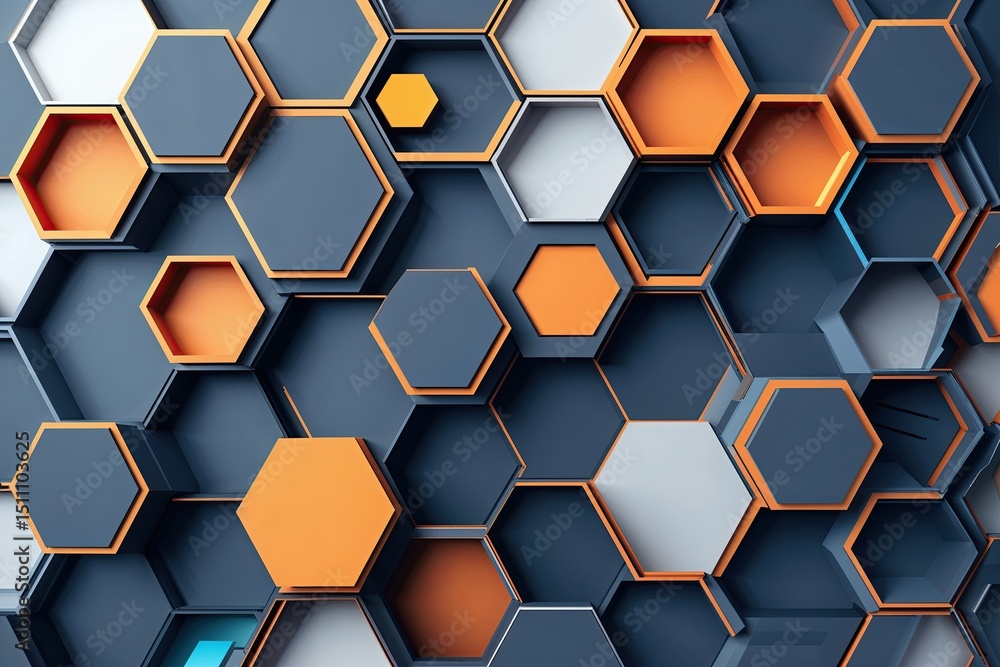 Poster modern abstract hexagon technology background vector design