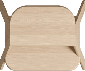 Top view of wooden ladder stool