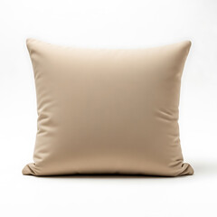 Beige Pillow on White: Soft Furnishing Simplicity